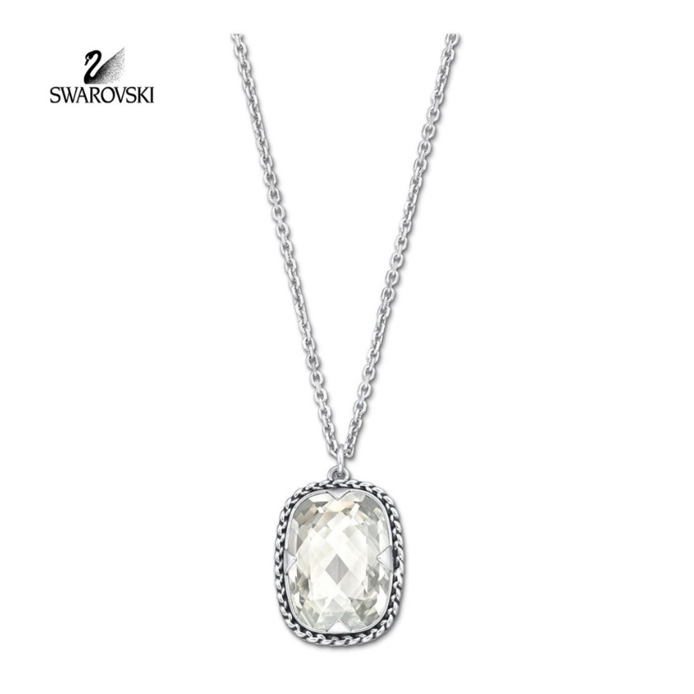 Swarovski Necklace with clear amber pendant.